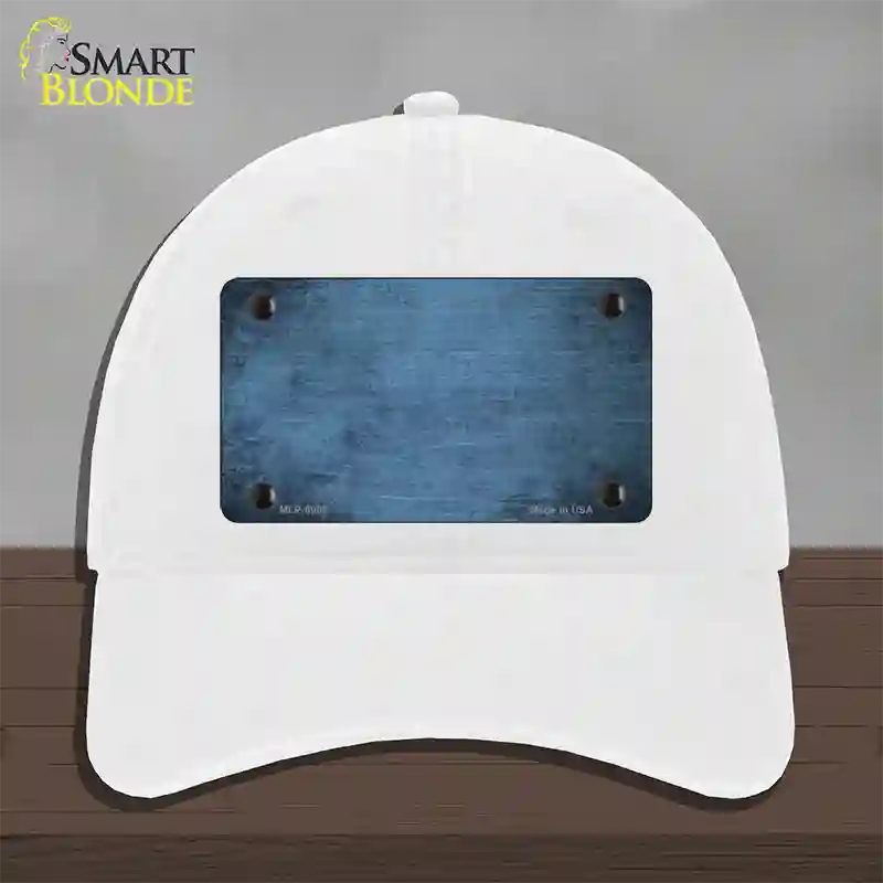 Light Blue Oil Rubbed Solid Novelty License Plate Hat Unconstructed Cotton / White