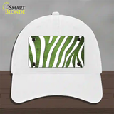 Lime Green White Zebra Oil Rubbed Novelty License Plate Hat Unconstructed Cotton / White