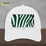 Green White Zebra Oil Rubbed Novelty License Plate Hat Unconstructed Cotton / White