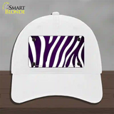 Purple White Zebra Oil Rubbed Novelty License Plate Hat Unconstructed Cotton / White