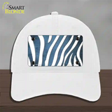 Light Blue White Zebra Oil Rubbed Novelty License Plate Hat Unconstructed Cotton / White