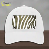 Gold White Zebra Oil Rubbed Novelty License Plate Hat Unconstructed Cotton / White