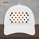 Orange White Dots Oil Rubbed Novelty License Plate Hat Unconstructed Cotton / White