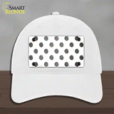 Gray White Dots Oil Rubbed Novelty License Plate Hat Unconstructed Cotton / White