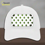 Lime Green White Dots Oil Rubbed Novelty License Plate Hat Unconstructed Cotton / White