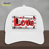 Love Novelty License Plate Hat Unconstructed Cotton / White