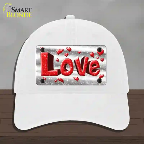 Love Novelty License Plate Hat Unconstructed Cotton / White