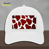 Red White Giraffe Oil Rubbed Novelty License Plate Hat Unconstructed Cotton / White