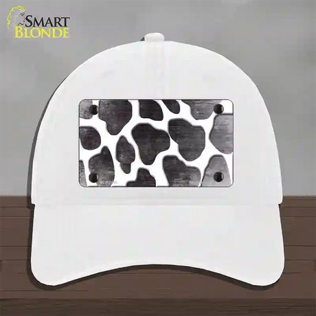 Black White Giraffe Oil Rubbed Novelty License Plate Hat Unconstructed Cotton / White