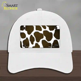 Brown White Giraffe Oil Rubbed Novelty License Plate Hat Unconstructed Cotton / White