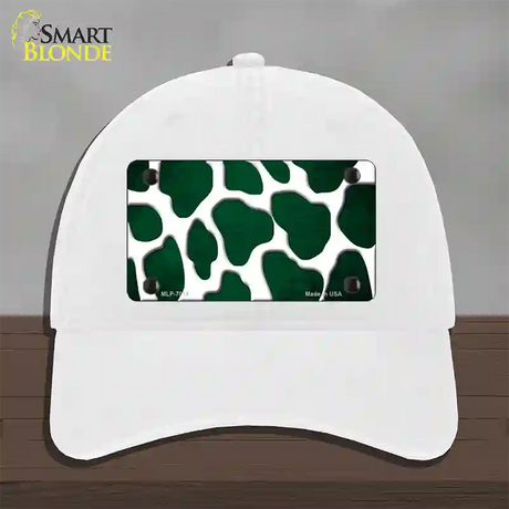 Green White Giraffe Oil Rubbed Novelty License Plate Hat Unconstructed Cotton / White