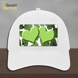 Lime Green White Hearts Giraffe Oil Rubbed Novelty License Plate Hat Unconstructed Cotton / White