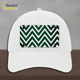 Green White Chevron Oil Rubbed Novelty License Plate Hat Unconstructed Cotton / White