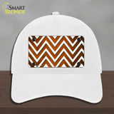 Orange White Chevron Oil Rubbed Novelty License Plate Hat Unconstructed Cotton / White