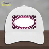 Pink White Chevron Scallop Oil Rubbed Novelty License Plate Hat Unconstructed Cotton / White