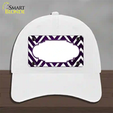 Purple White Chevron Scallop Oil Rubbed Novelty License Plate Hat Unconstructed Cotton / White