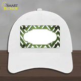 Lime Green White Chevron Scallop Oil Rubbed Novelty License Plate Hat Unconstructed Cotton / White