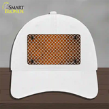 Orange White Quatrefoil Oil Rubbed Novelty License Plate Hat Unconstructed Cotton / White