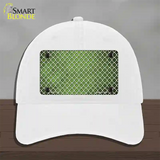 Lime Green White Quatrefoil Oil Rubbed Novelty License Plate Hat Unconstructed Cotton / White