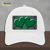 Green White Quatrefoil Hearts Oil Rubbed Novelty License Plate Hat Unconstructed Cotton / White