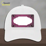 Pink White Quatrefoil Scallop Oil Rubbed Novelty License Plate Hat Unconstructed Cotton / White