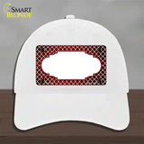 Red White Quatrefoil Scallop Oil Rubbed Novelty License Plate Hat Unconstructed Cotton / White