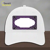 Purple White Quatrefoil Scallop Oil Rubbed Novelty License Plate Hat Unconstructed Cotton / White