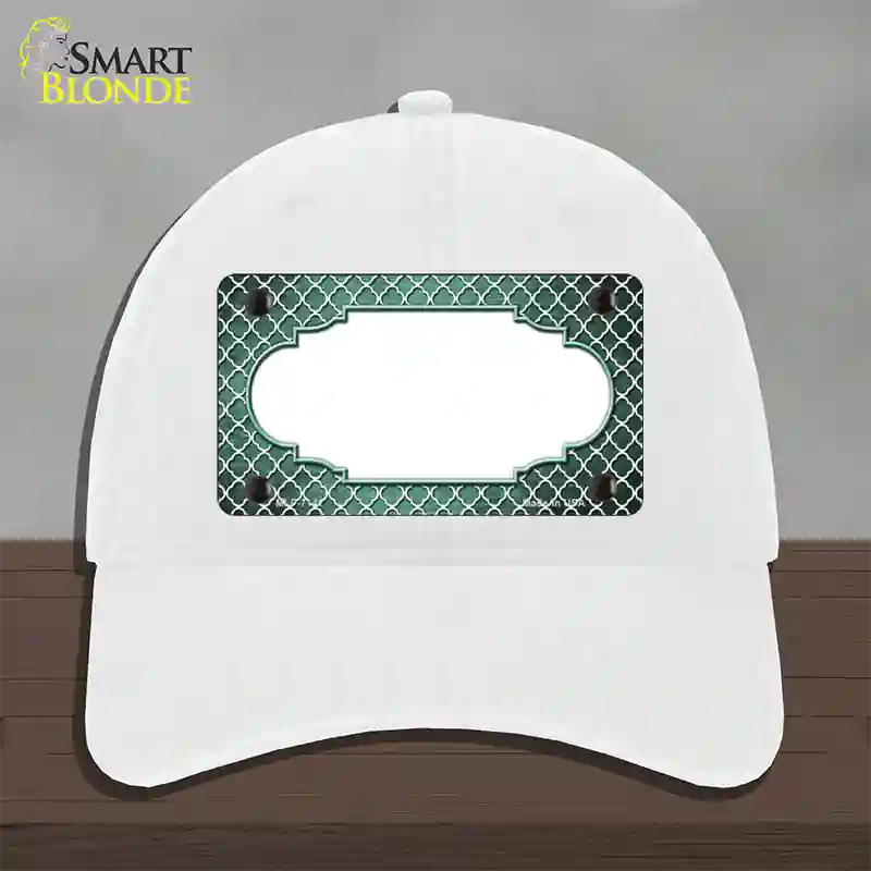 Mint White Quatrefoil Scallop Oil Rubbed Novelty License Plate Hat Unconstructed Cotton / White