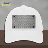 Gray White Small Chevron Oil Rubbed Novelty License Plate Hat Unconstructed Cotton / White