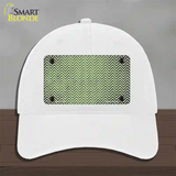 Lime Green White Small Chevron Oil Rubbed Novelty License Plate Hat Unconstructed Cotton / White