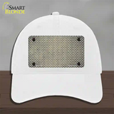 Gold White Small Chevron Oil Rubbed Novelty License Plate Hat Unconstructed Cotton / White