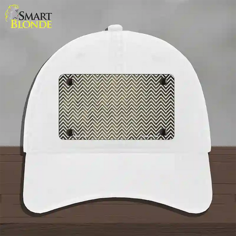 Gold White Small Chevron Oil Rubbed Novelty License Plate Hat Unconstructed Cotton / White