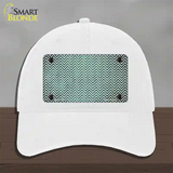 Mint White Small Chevron Oil Rubbed Novelty License Plate Hat Unconstructed Cotton / White