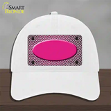 Pink White Small Chevron Oval Oil Rubbed Novelty License Plate Hat Unconstructed Cotton / White