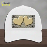 Gold White Small Chevron Hearts Oil Rubbed Novelty License Plate Hat Unconstructed Cotton / White