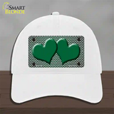 Green White Small Chevron Hearts Oil Rubbed Novelty License Plate Hat Unconstructed Cotton / White