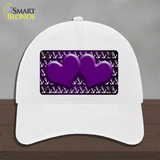 Purple White Anchor Hearts Oil Rubbed Novelty License Plate Hat Unconstructed Cotton / White