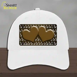 Brown White Anchor Hearts Oil Rubbed Novelty License Plate Hat Unconstructed Cotton / White