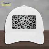 White Black Cheetah Oil Rubbed Novelty License Plate Hat Unconstructed Cotton / White