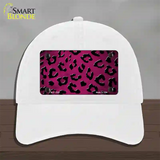 Pink Black Cheetah Oil Rubbed Novelty License Plate Hat Unconstructed Cotton / White