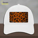 Orange Black Cheetah Oil Rubbed Novelty License Plate Hat Unconstructed Cotton / White