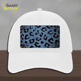 Light Blue Black Cheetah Oil Rubbed Novelty License Plate Hat Unconstructed Cotton / White