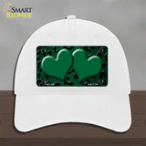 Green Black Cheetah Hearts Oil Rubbed Novelty License Plate Hat Unconstructed Cotton / White