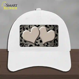 Tan Black Cheetah Hearts Oil Rubbed Novelty License Plate Hat Unconstructed Cotton / White