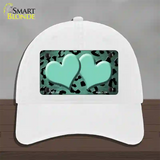 Mint Black Cheetah Hearts Oil Rubbed Novelty License Plate Hat Unconstructed Cotton / White