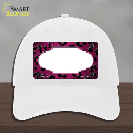 Pink Black Cheetah Scallop Oil Rubbed Novelty License Plate Hat Unconstructed Cotton / White