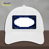 Blue Black Cheetah Scallop Oil Rubbed Novelty License Plate Hat Unconstructed Cotton / White