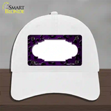 Purple Black Cheetah Scallop Oil Rubbed Novelty License Plate Hat Unconstructed Cotton / White