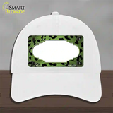 Lime Green Black Cheetah Scallop Oil Rubbed Novelty License Plate Hat Unconstructed Cotton / White