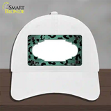 Mint Black Cheetah Scallop Oil Rubbed Novelty License Plate Hat Unconstructed Cotton / White